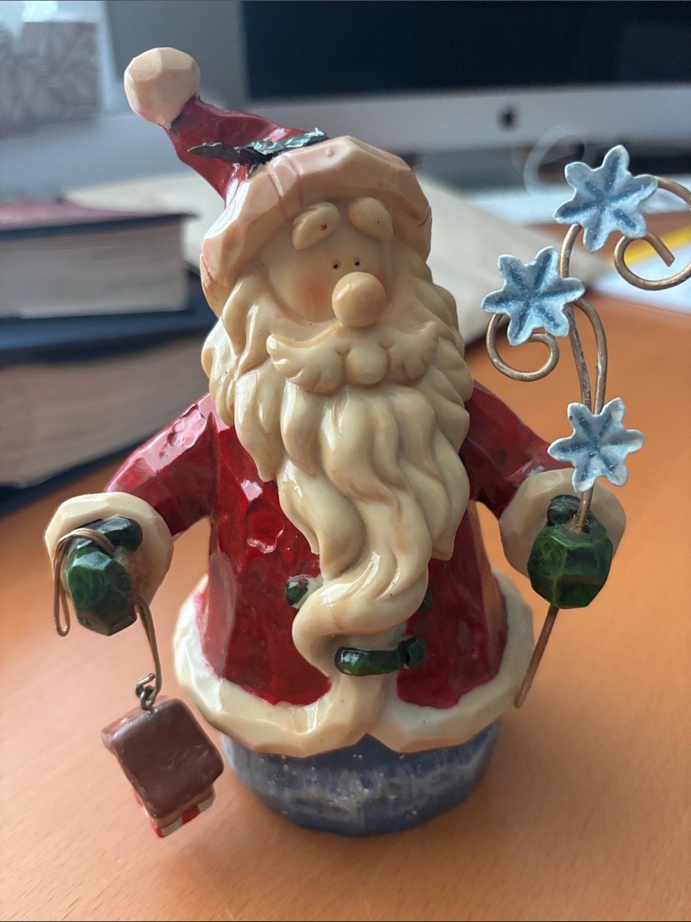 Red and Cream Santa Figurine Holiday Ornament – Unbranded Decorative Accent